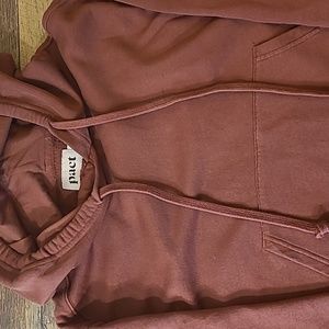 Pact organic oversized cropped pullover hoodie, M